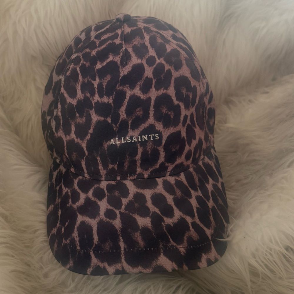 All Saints Leopard Print Baseball cap